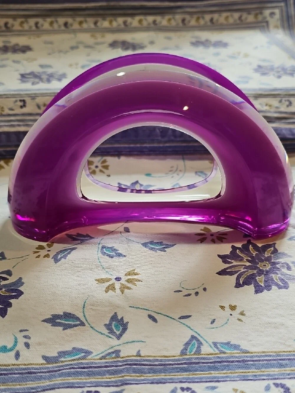 Vintage Guzzini Purple Lucite Napkin Holder